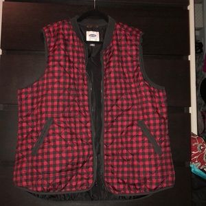 Plaid puffer vest